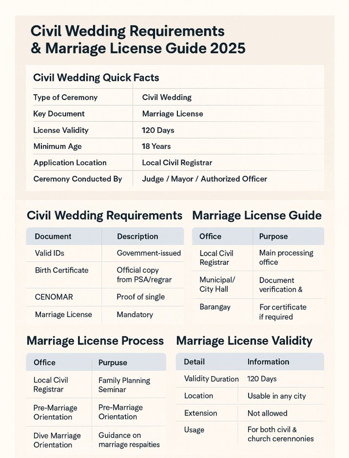 Civil Wedding Requirements