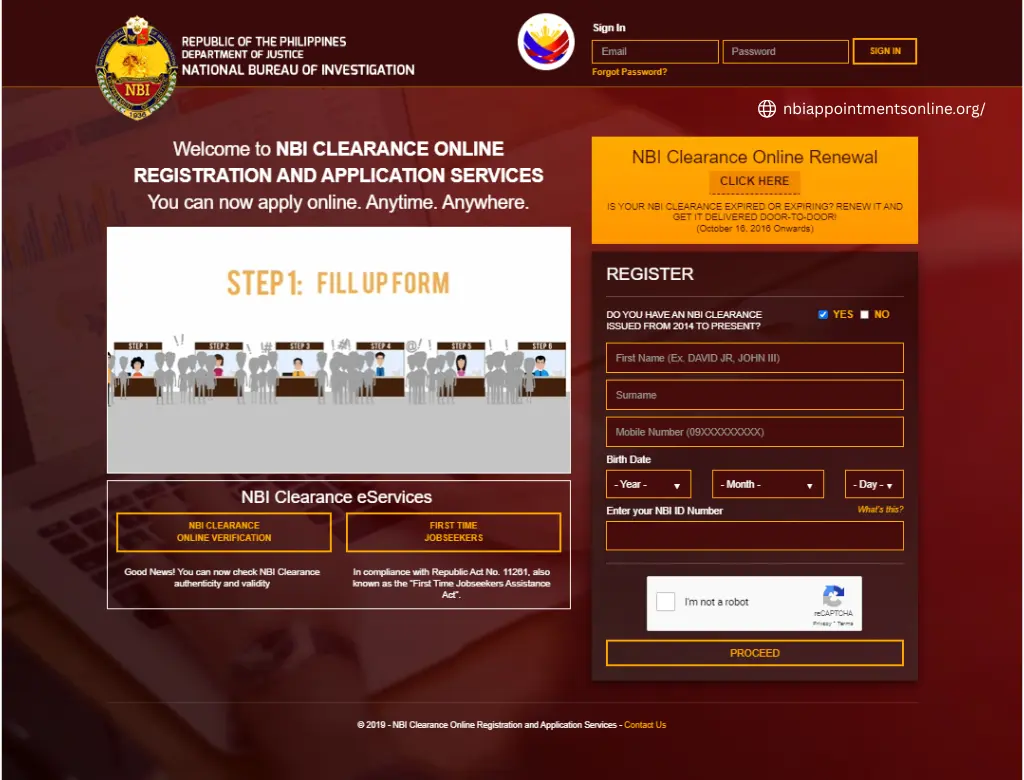 NBI Online Appointment